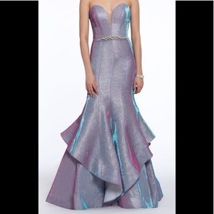 Strapless Shimmer Beaded Waist Mermaid Dress